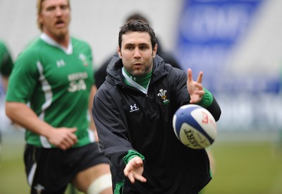 26.02.09 - Wales Rugby Training - Stephen Jones in action during training. 