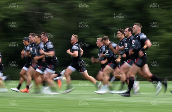 260623 - The first official day of Rugby World Cup Training for the Welsh Rugby Squad - Tommy Reffell during training