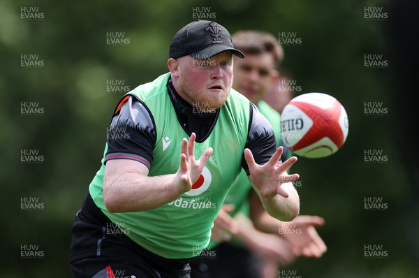 260623 - The first official day of Rugby World Cup Training for the Welsh Rugby Squad - Keiron Assiratti during training