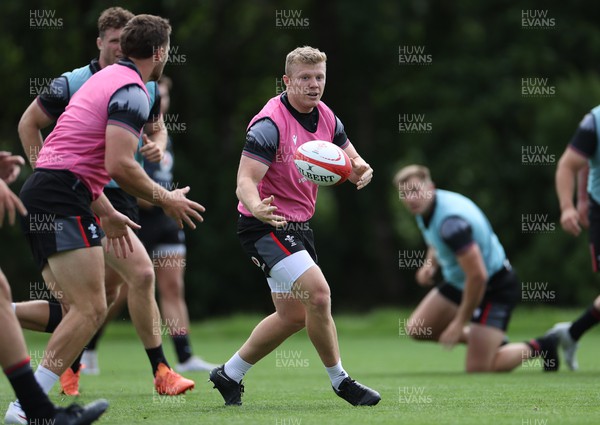260623 - The first official day of Rugby World Cup Training for the Welsh Rugby Squad - Keiran Williams during training