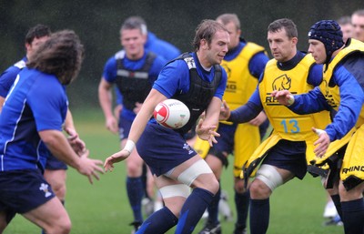 26.10.10 - Wales Rugby Training - Alun Wyn Jones in action during training. 