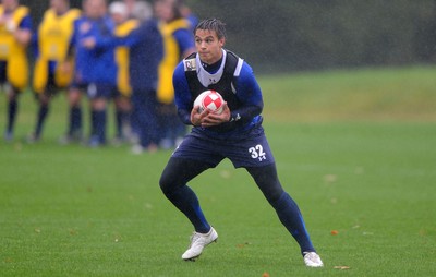 26.10.10 - Wales Rugby Training - Chris Czekaj in action during training. 