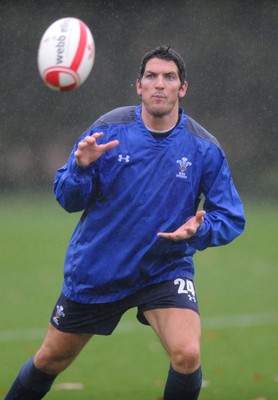 26.10.10 - Wales Rugby Training - James Hook in action during training. 