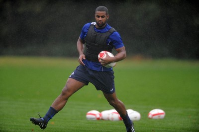 26.10.10 - Wales Rugby Training - Aled Brew in action during training. 