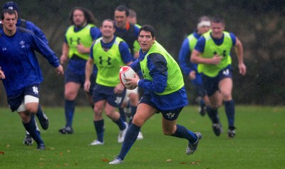 26.10.10 - Wales Rugby Training - James Hook in action during training. 
