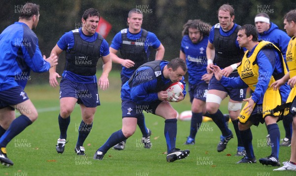 26.10.10 - Wales Rugby Training - Matthew Rees in action during training. 