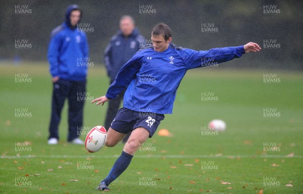 26.10.10 - Wales Rugby Training - Dan Biggar in action during training. 