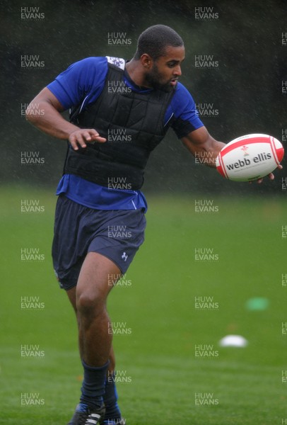 26.10.10 - Wales Rugby Training - Aled Brew in action during training. 