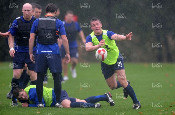 26.10.10 - Wales Rugby Training - Tavis Knoyle in action during training. 