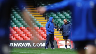 26.11.10 - Wales Rugby Training - Gethin Jenkins looks on during training. 