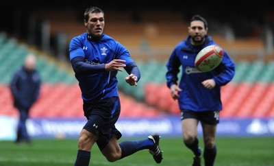 26.11.10 - Wales Rugby Training - Tom James during training. 