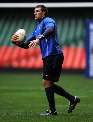 26.11.10 - Wales Rugby Training - Tom James during training. 