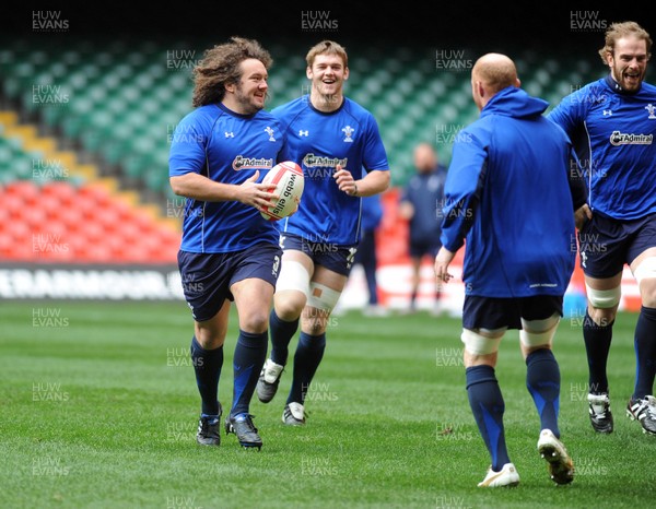 26.11.10 Wales Rugby Captains Run... Adam Jones during training. 