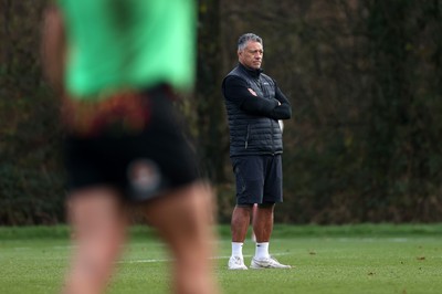 261125 - Wales Rugby Training ahead of their final Quilter Nations Series game against South Africa - Dragons Head Coach Filo Tiatia