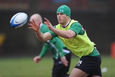 27.01.09 - Wales Rugby Training - Jamie Roberts in action during training. 