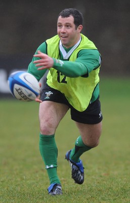 27.01.09 - Wales Rugby Training - Gareth Cooper in action during training. 