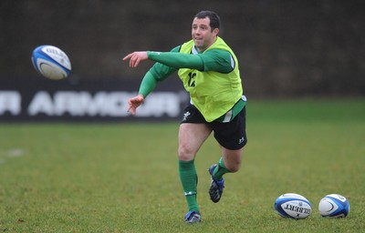 27.01.09 - Wales Rugby Training - Gareth Cooper in action during training. 