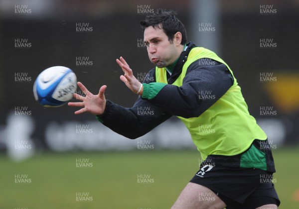 27.01.09 - Wales Rugby Training - Stephen Jones in action during training. 
