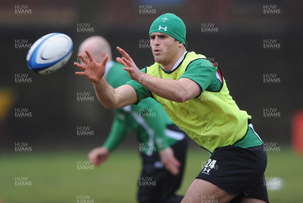 27.01.09 - Wales Rugby Training - Jamie Roberts in action during training. 