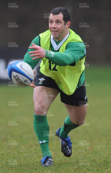 27.01.09 - Wales Rugby Training - Gareth Cooper in action during training. 