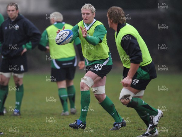 27.01.09 - Wales Rugby Training - Bradley Davies in action during training. 