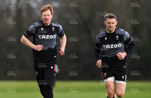 270123 - Wales Rugby Training - Rhys Patchell and Dan Biggar during training