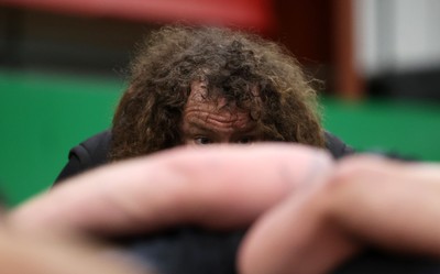 270125 - Wales Rugby Training in the week leading up to their first 6 Nations game against France - Scrum Coach Adam Jones during training