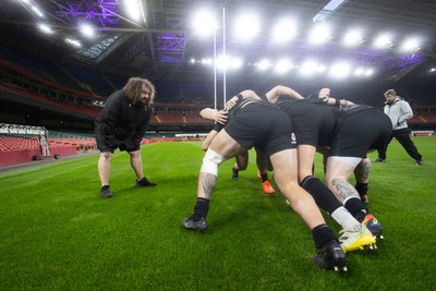 270125 - Wales Rugby Training in the week leading up to their first 6 Nations game against France - Wales Scrum Coach Adam Jones