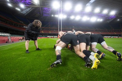 270125 - Wales Rugby Training in the week leading up to their first 6 Nations game against France - Wales Scrum Coach Adam Jones