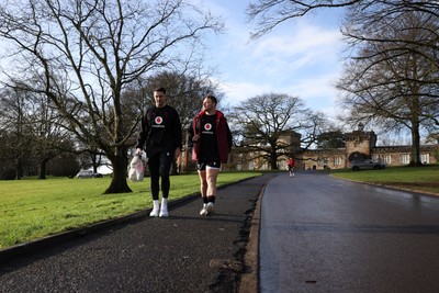 270126 - Wales Rugby Training on the first day of 6 Nations camp - Owen Watkin and Dewi Lake