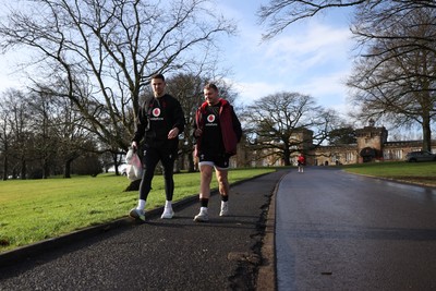 270126 - Wales Rugby Training on the first day of 6 Nations camp - Owen Watkin and Dewi Lake
