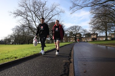 270126 - Wales Rugby Training on the first day of 6 Nations camp - Owen Watkin and Dewi Lake