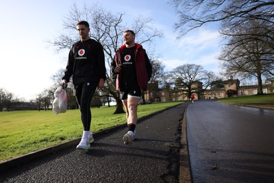 270126 - Wales Rugby Training on the first day of 6 Nations camp - Owen Watkin and Dewi Lake