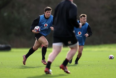 270126 - Wales Rugby Training on the first day of 6 Nations camp - Louis Rees-Zammit