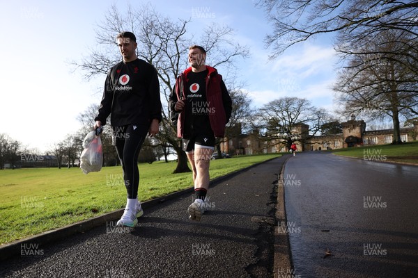 270126 - Wales Rugby Training on the first day of 6 Nations camp - Owen Watkin and Dewi Lake