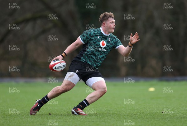 270224 - Wales Rugby Training - Evan Lloyd during training