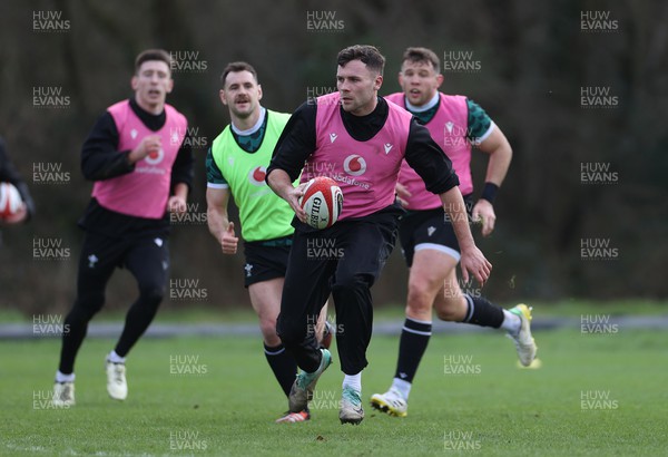 270224 - Wales Rugby Training - Mason Grady during training