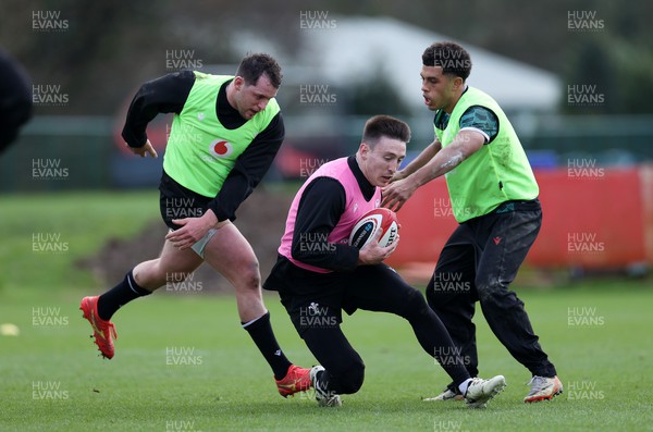 270224 - Wales Rugby Training - Josh Adams during training