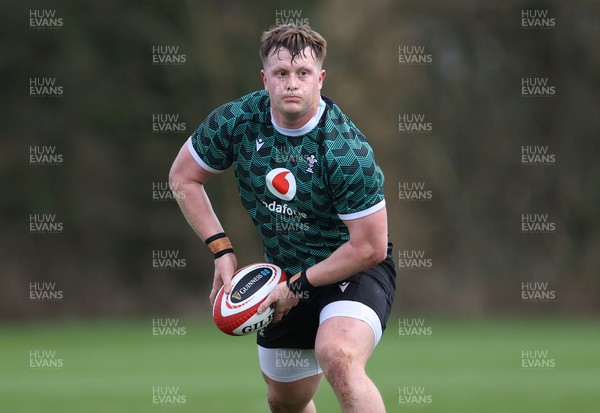 270224 - Wales Rugby Training - Evan Lloyd during training