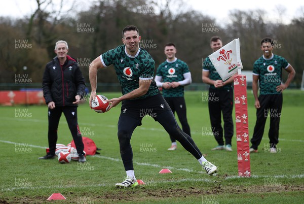 270224 - Wales Rugby Training - Owen Watkin during training