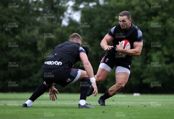 270623 - The Wales Rugby Team training in preparation for the Rugby World Cup - George North during training