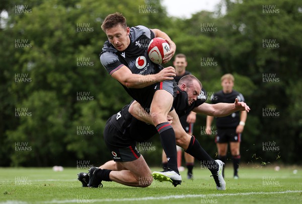 270623 - The Wales Rugby Team training in preparation for the Rugby World Cup - Josh Adams during training