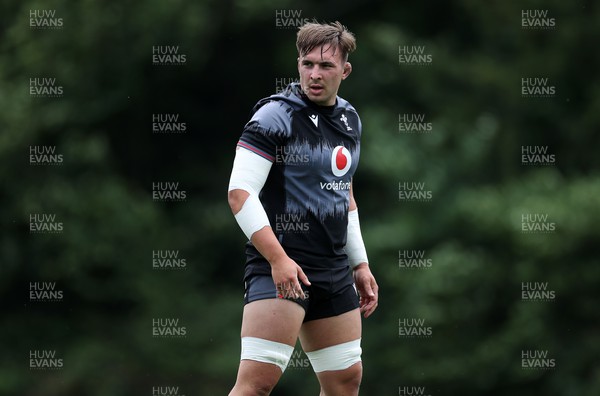 270623 - The Wales Rugby Team training in preparation for the Rugby World Cup - Taine Basham during training