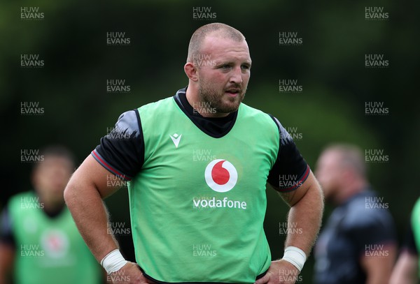 270623 - The Wales Rugby Team training in preparation for the Rugby World Cup - Dillon Lewis during training