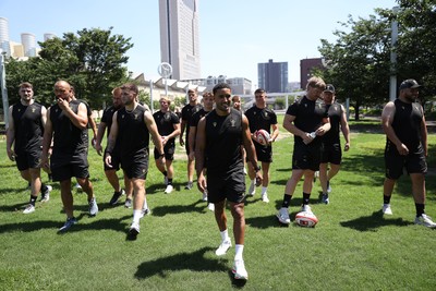 270625 - Wales Rugby training upon arrival in Japan - Keelan Giles during training