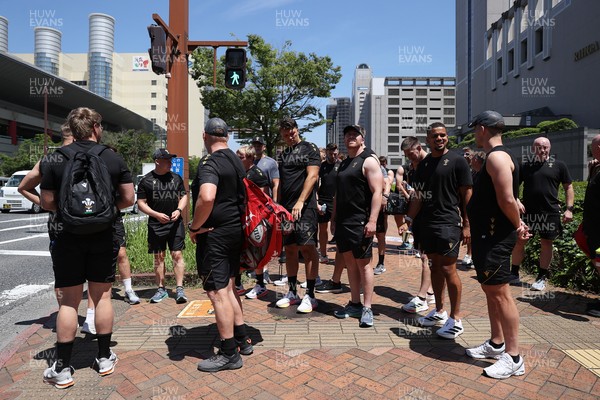 270625 - Wales Rugby training upon arrival in Japan - The walk walk to a local park