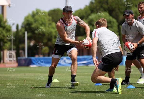 270723 - Wales Rugby Training taking place in Turkey, in preparation for the Rugby World Cup - Josh Adams during training