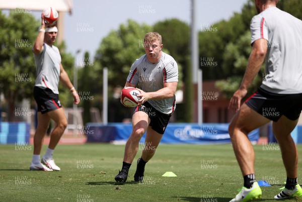 270723 - Wales Rugby Training taking place in Turkey, in preparation for the Rugby World Cup - Keiran Williams during training