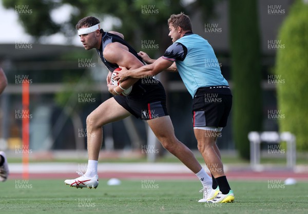 270723 - Wales Rugby Training taking place in Turkey, in preparation for the Rugby World Cup - Mason Grady during training