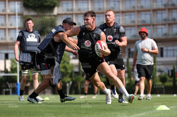 270723 - Wales Rugby Training taking place in Turkey, in preparation for the Rugby World Cup - Tom Rogers during training